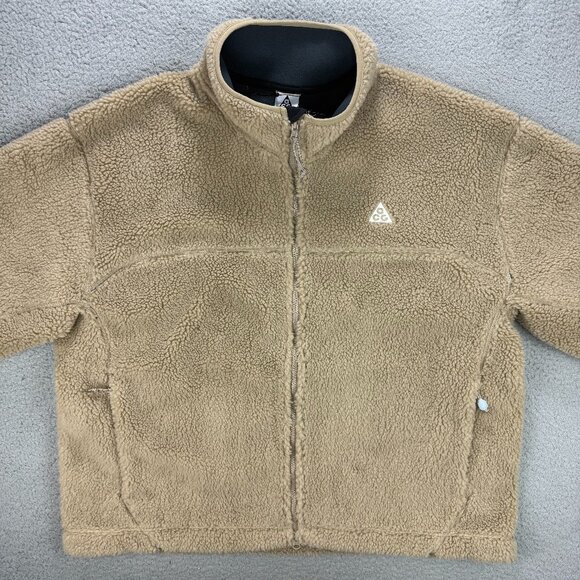 Nike ACG Jacket Mens Extra Large XL Beige Canwell Glacier Sherpa Therma FIT ADV - Picture 2 of 12